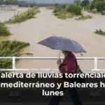 Aemet alerta de lluvias torrenciales en el litoral mediterráneo y Baleares hasta el lunes