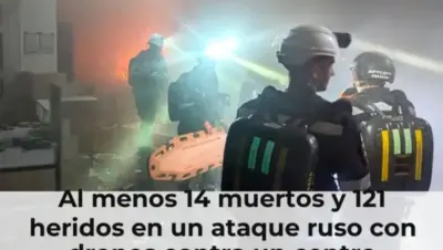 Al menos 14 muertos y 121 heridos en un ataque ruso con drones contra un centro comercial en Ucrania