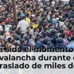 Así ha sido el momento de la avalancha durante el traslado de miles de migrantes al nuevo campamento de Ceuta
