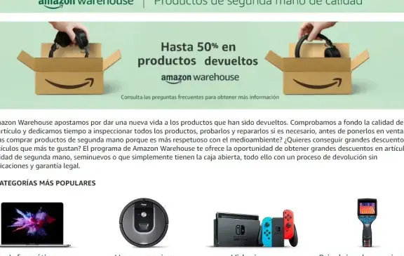 Artículos de segunda mano en Amazon con hasta 20% de descuento