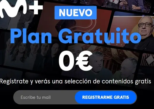 Movistar+ logo and free content offer