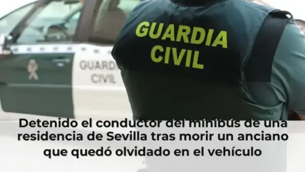 Detenido el conductor del minibús de una residencia de Sevilla tras morir un anciano que quedó olvidado en el vehículo