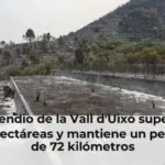 El incendio de la Vall d'Uixó supera las 8.500 hectáreas y mantiene un perímetro de 72 kilómetros