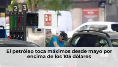 El petróleo toca máximos desde mayo por encima de los 105 dólares