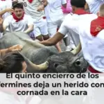 El quinto encierro de los Sanfermines deja un herido con una cornada en la cara