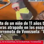 El rescate de un niño de 11 años tras más de 72 horas atrapado en los escombros por el terremoto de Venezuela: 