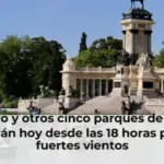 El Retiro y otros cinco parques de Madrid cerrarán hoy desde las 18 horas por los fuertes vientos