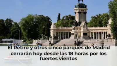 El Retiro y otros cinco parques de Madrid cerrarán hoy desde las 18 horas por los fuertes vientos