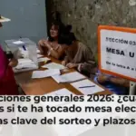 Elecciones generales 2026: ¿cuándo sabrás si te ha tocado mesa electoral? Días clave del sorteo y plazos de notificación