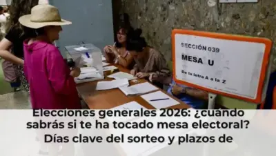 Elecciones generales 2026: ¿cuándo sabrás si te ha tocado mesa electoral? Días clave del sorteo y plazos de notificación