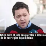 Errejón ratifica ante el juez su querella a Mouliaá sin la presencia de la actriz por baja médica