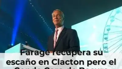 Farage recupera su escaño en Clacton pero el Conde Cara de Basura queda segundo con el 27% de los votos