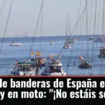 Flamear de banderas de España en Ceuta en barco y en moto: 