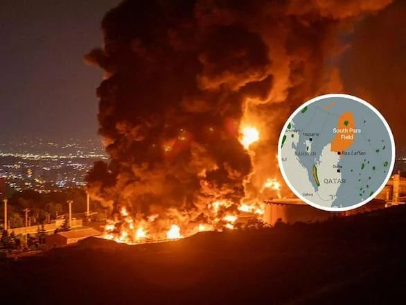 Mapa de Oriente Medio con Israel e Irán resaltados