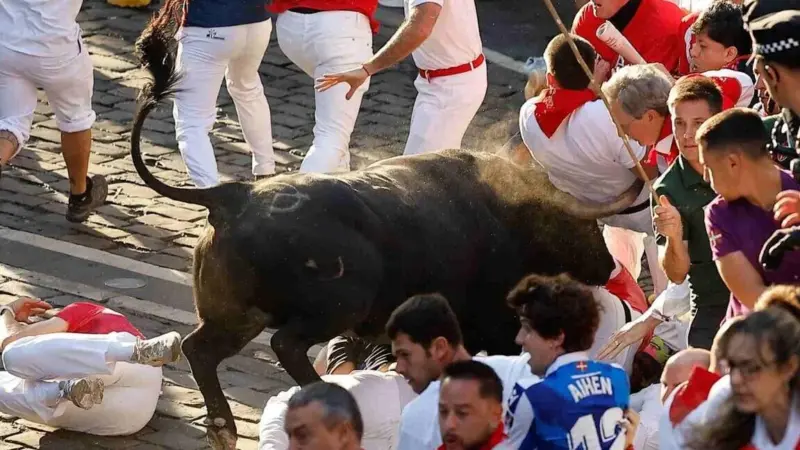 Jandilla cierra los Sanfermines 2026 con una carrera de máxima tensión y dos heridos por asta