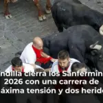 Jandilla cierra los Sanfermines 2026 con una carrera de máxima tensión y dos heridos por asta
