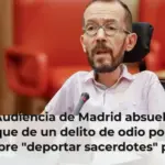 La Audiencia de Madrid absuelve a Echenique de un delito de odio por un tuit sobre 