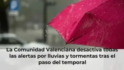 La Comunidad Valenciana desactiva todas las alertas por lluvias y tormentas tras el paso del temporal