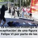 La Ertzaintza investiga la 'decapitación' de una figura de Felipe VI por parte de las juventudes de Sortu
