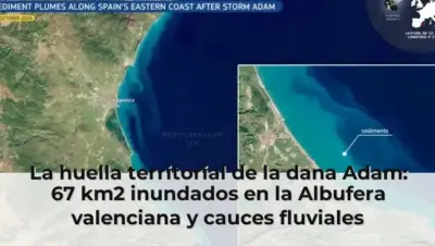 La huella territorial de la dana Adam: 67 km2 inundados en la Albufera valenciana y cauces fluviales