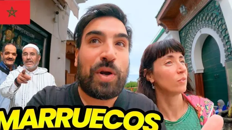 Moroccan border fence in desert landscape