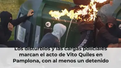 Los disturbios y las cargas policiales marcan el acto de Vito Quiles en Pamplona, con al menos un detenido