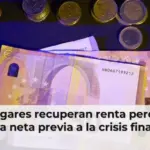 Los hogares recuperan renta pero no su riqueza neta previa a la crisis financiera
