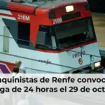 Los maquinistas de Renfe convocan una huelga de 24 horas el 29 de octubre