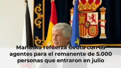 Marlaska refuerza Ceuta con 65 agentes para el remanente de 5.000 personas que entraron en julio