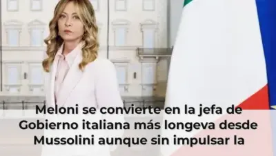 Meloni se convierte en la jefa de Gobierno italiana más longeva desde Mussolini aunque sin impulsar la economía