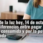 Precio de la luz hoy, 14 de octubre de 2026: diferencias entre pagar por la energía consumida y por la potencia contratada