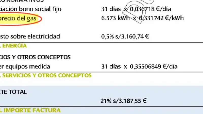 Electricity meter and gas bill
