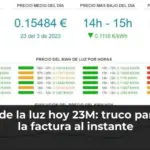 Precio de la luz hoy 23M: truco para bajar la factura al instante