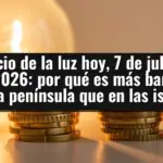 Precio de la luz hoy, 7 de julio de 2026: por qué es más barata en la península que en las islas