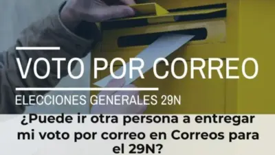 ¿Puede ir otra persona a entregar mi voto por correo en Correos para el 29N?