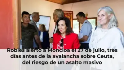 Robles alertó a Moncloa el 27 de julio, tres días antes de la avalancha sobre Ceuta, del riesgo de un asalto masivo