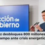 Sánchez libera 800 millones para el campo ante crisis energética