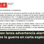 Sánchez lanza advertencia alarmante sobre la guerra en carta explosiva