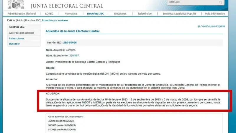 ¿Se podrá votar con el DNI digital en las elecciones autonómicas de Andalucía 2026?