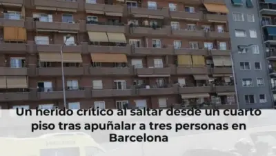 Un herido crítico al saltar desde un cuarto piso tras apuñalar a tres personas en Barcelona