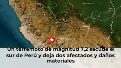 Un terremoto de magnitud 7,2 sacude el sur de Perú y deja dos afectados y daños materiales