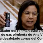 Un trabajador del PP manipuló en el baño el bote de gas pimienta de Ana Vázquez que ha desalojado zonas del Congreso