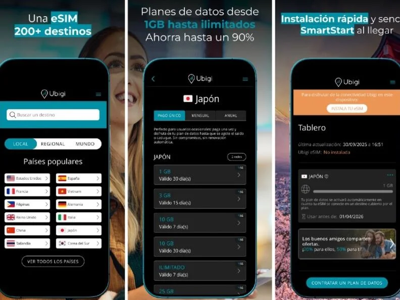 Viaja por Asia conectado a Internet: una eSIM para Tailandia, Corea del Sur, Japón y muchos más países